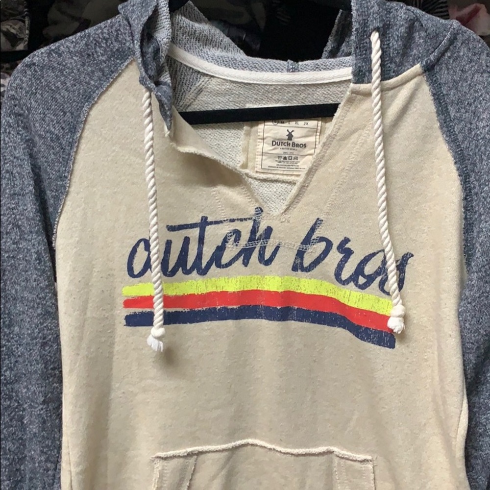 Dutch Bros sweatshirt/ small / navy and cream